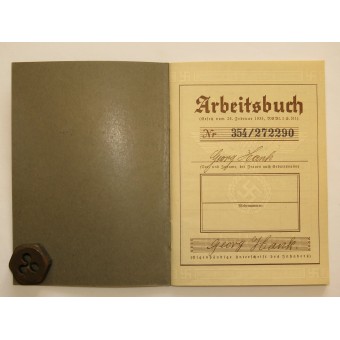 3rd Reich werkgelegenheidsrecordboek - printery werknemer. Espenlaub militaria